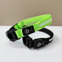 Collier de chien en nylon réglable et respirant rembourré en mousse personnalisé avec breloques et lumière LED