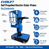 Plateforme élévatrice hydraulique EVERLIFT EXJO3/4 300 kg pour la manutention des commandes, chariot élévateur à mât de 3m/4m, nacelle élévatrice pour la manutention des commandes