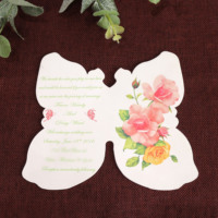Cartes d'invitation de mariage personnalisées élégantes en forme de papillon blanc, cartes de menu en acrylique blanc pour mariage