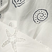 Tissu en maille florale respirant et hydrosoluble, dentelle 100% coton pour robe brodée ou hawaïenne, tissu en coton
