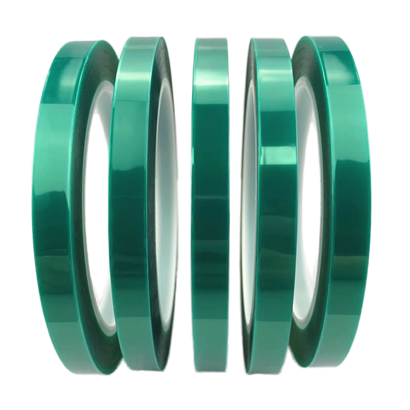 High Temperature Resistant Green PET Tape Silicone Adhesive For Powder Coating PCB Masking Industrial Heat Resistant Tape