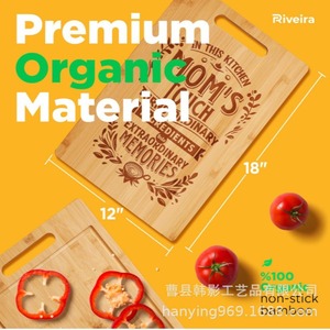 Bandeja de madera natural de 16x10 pulgadas con asa para uso en la cocina - Product Image 3