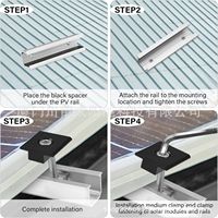 Tripsolar CP008-2 Set Rel Surya Mini Berbentuk U Anodized 6 Buah 120mm dengan Penjepit Universal dan Penjepit Ujung
