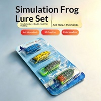 Ensemble de leurres artificiels Luya Frog (4 hameçons) résistants à la déchirure pour lancer longue portée en eau douce - Vente en gros transfrontalière