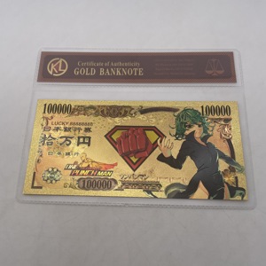 Hermoso Billete de Banco de Anime Japonés <span class=keywords><strong>One</strong></span> <span class=keywords><strong>Punch</strong></span> <span class=keywords><strong>Man</strong></span> de 10000 Yenes en Funda Protectora para Regalos de Recuerdo y Tarjetas de Colección - Product Image 2