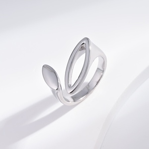 custom plata 925 <b>sterling</b> <b>Silver</b> open chunky hip hop <b>rings</b> <b>adjustable</b> aquamarine zircon wedding layered finger <b>ring</b> for woman - Product Image 4