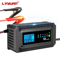 Chargeur de batterie de voiture intelligent LVYUAN 10A pour batterie au plomb-acide 12V 24V, affichage LED, chargeur de batterie entièrement automatique intelligent