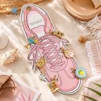 SUMMLY Breloques de chaussures en acier inoxydable émaillé, plaqué or 18 carats, pendentifs DIY pour lacets de baskets, décorations de chaussures en métal en forme de coquille, citron, verre à vin