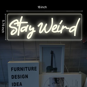 Enseigne néon LED personnalisable et dimmable, alimentée par USB, motif 'Stay Weird', pour décoration de bibliothèque, salle de classe, coin lecture, chambre d'enfant, enseigne électronique - Product Image 5