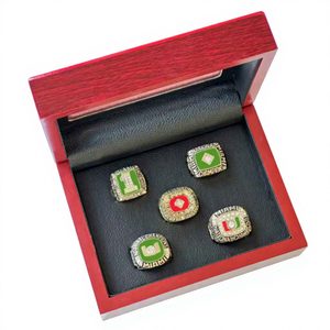 ヴィンテージ <span class=keywords><strong>NCAA</strong></span> マイアミ・ハリケーンズ チャンピオンシップリング 5点セット 金メッキ - Product Image 4