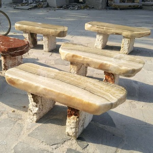 Panca in Marmo Onice da Giardino Scolpita in Pietra in Vendita - Product Image 6