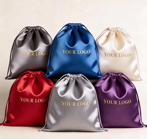 Fashion <b>Satin</b> Drawstring Pouch Small Capacity Portable Jewelry Storage Bag With Logo Customization Available In Multiple Colors - Product Image 5