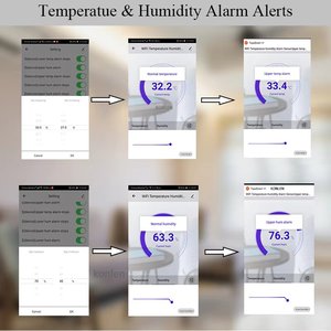 Tuya WiFi Smart Temperatur Feuchtigkeit <span class=keywords><strong>sensor</strong></span> Drahtloses digitales Thermometer Hygrometer <span class=keywords><strong>mit</strong></span> Alarm APP Fern überwachung für zu Hause - Product Image 4