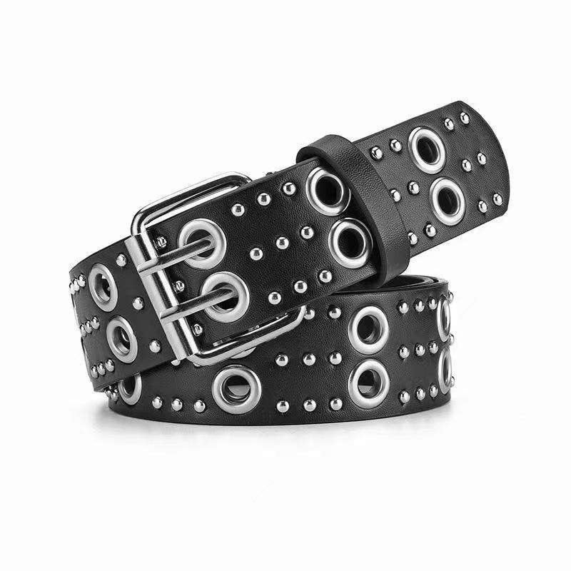 Dropshipping Factory Wholesale Double Eyelets Leather Belts Ladies