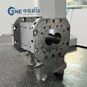 Schraub zylinder Typ 65/75 mit Kühlwasser Kunststoff-und Gummi maschinen teilen für Extruder maschinen Doppels ch necken zylinder zylinder - Product Image 1