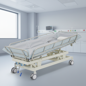 Manual Multifunctional <strong>Tiltable</strong> Shower <strong>Bed</strong> for Home Bathrooms Ideal for Bedridden Elderly and Disabled Users - Product Image 1