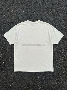 เสื้อยืดเปล่าคุณภาพสูงสำหรับผู้ชาย ทรงดิสเทรส 100% ผ้าฝ้าย คอกลม เสื้อยืดผู้ชายแบบสั่งทำ - Product Image 3