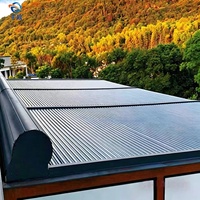 Store banne motorisé en alliage d'aluminium avec isolation en polyuréthane, design moderne pour positionnement en fenêtre supérieure, ombrage extérieur durable