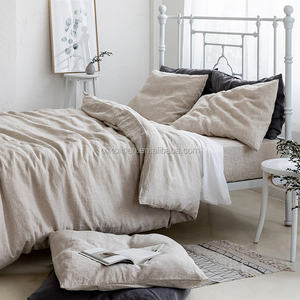 वयस्क और बाल प्राकृतिक शेल बटन शुद्ध लिनन डवेट कवर - Product Image 1