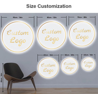Prix d'usine Enseigne ronde rétro-éclairée décorative personnalisée pour intérieur avec logo pour salon imprimé 3d en acrylique Led