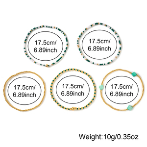 Braccialetti Go2boho per la Festa di San Patrizio, Set di Bracciali Impilabili con Perline Verdi e Dorate per Outfit da Festa Irlandese - Product Image 6