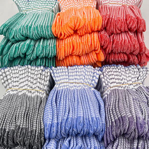 Guantes de algodón con rayas azules de cebra de calibre 13 de alta calidad, guantes de seguridad, guantes de trabajo de seguridad de nailon - Product Image 4