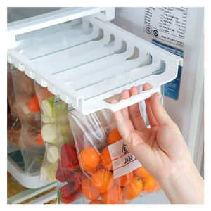 Fournitures de <span class=keywords><strong>cuisine</strong></span> en plastique rétractables sac d'étanchéité support de <span class=keywords><strong>suspension</strong></span> pour étagère de rangement de réfrigérateur avec piste et clip - Product Image 1