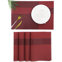 Napperons à grille noir et blanc tapis de Table tissés en vinyle lavable napperon de salle à manger lavable pour la cuisine