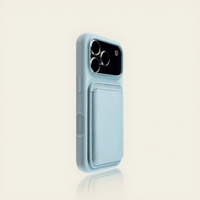 Coque de téléphone en silicone liquide pour iPhone 17, 16, 15, 14 Max avec protection d'objectif, support magnétique et compartiment arrière pour carte 1Pro