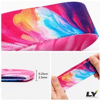 Banda de Resistencia de Cadera de 76cm, de Poliéster y Algodón Estampado, para Mujeres, Entrenamiento de Piernas y Glúteos, Yoga, Pilates, Gimnasio, Antideslizante