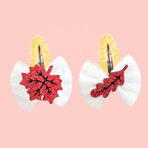 Pinzas para el Cabello de Tela para Niñas, Diseño de Hojas de Arce, 2 Piezas, para Fiestas, con Encaje, 2026 - Product Image 4