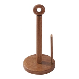 Best Selling Eco-Friendly Acacia <strong>Wooden</strong> Countertop Paper <strong>Towel</strong> Rack <strong>Stand</strong> with Multi-functional Design for Kitchen Use - Product Image 2
