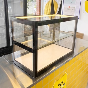 ตู้โชว์ขนมปัง เค้ก ขนมอบ กระจกสีดำ แบบไม่ต้องแช่เย็น สำหรับร้านเบเกอรี่ ตกแต่งภายใน - Product Image 1