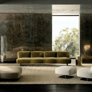 Premium Italian Design Geometric Modular <b>Sofa</b> Luxury Sectional Couch with Metal Detail <b>for</b> Hotel Lobby - Product Image 1