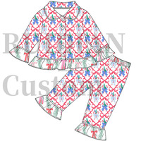 Ensemble pyjama pour la Saint-Valentin 2026, nouveau design, ensemble pyjama en dentelle pour fille, ensemble pyjama personnalisé imprimé pour enfants, ensemble deux pièces