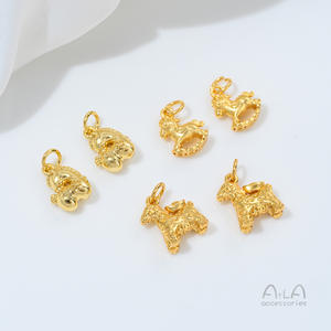 Ciondolo Singolo in Rame Placcato Oro con Zirconi Incastonati, Motivo Coda di Pesce, Dio della Ricchezza, Zucca, Piccolo <span class=keywords><strong>Cavallo</strong></span>, per Braccialetti Fai-da-Te - Product Image 2