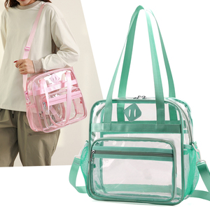 Clear Tote <b>Bag</b> With Zipper Adjustable Crossbody Strap For Concert Travel School Use - Product Image 4