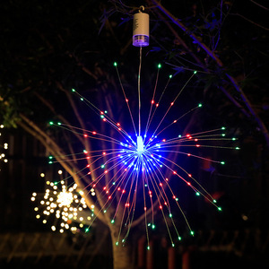 Lumières LED en forme d'étoile en fil de cuivre pour feux d'artifice, lumières suspendues à <span class=keywords><strong>piles</strong></span> <span class=keywords><strong>avec</strong></span> télécommande, lumières féériques étanches pour la maison, la terrasse, le jardin - Product Image 3
