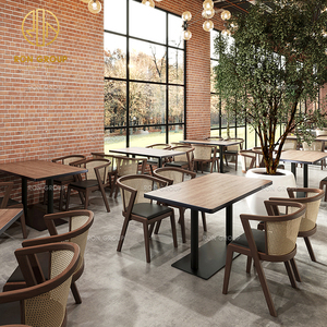 Conjunto <span class=keywords><strong>de</strong></span> Muebles Ron Group, Silla Ergonómica Personalizada, Asientos <span class=keywords><strong>de</strong></span> Cuero <span class=keywords><strong>para</strong></span> Restaurante, Mesa Rectangular <span class=keywords><strong>de</strong></span> Madera Sólida - Product Image 4