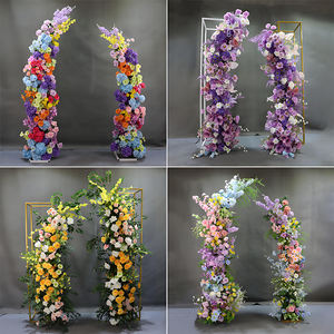 ซุ้มดอกไม้ประดิษฐ์กุหลาบขาวสำหรับตกแต่งงานแต่งงาน ซุ้มดอกไม้รูปแตรสำหรับฉากหลังงานแต่งงาน - Product Image 3