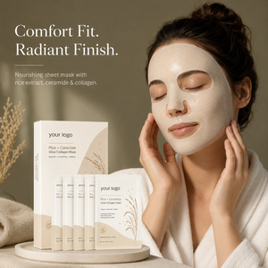 Mascarilla Facial Nutritiva ODM/OEM, Hidratación Profunda, Fortalece la Barrera Cutánea, Elasticidad, Piel Radiante y Saludable, Mascarilla de Colágeno con Brillo de Arroz - Product Image 6