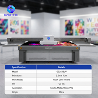 Impresora UV Plana Industrial GC2513UV: Cabezales Ricoh Gen5/G6, Formato Grande de 2.5x1.3m, Máquina de Inyección de Tinta UV para Acrílico, Metal y Madera