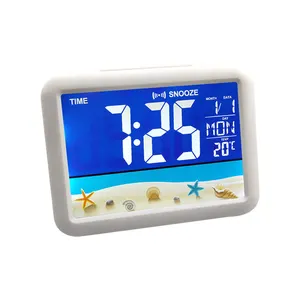 Mesa inteligente digital moderna personalizada LED "zona horaria" termómetro reloj digital para escritorio