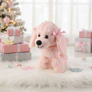 Peluche Cane Barboncino Rosa da 10 Pollici, Super Morbido, Moderno e alla Moda, Stampa Digitale Multiuso, Regali e Promozioni, Modello NYFY-1237 - Product Image 3