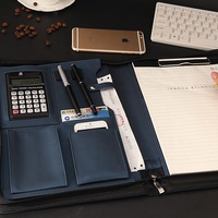 Carpeta Portafolio de Negocios de Cuero PU de Alta Calidad con Impresión de Logotipo Personalizado, Carpeta de Archivos de Oficina, Carpeta de Documentos A4 con Bloc de Notas