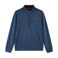 Sweat-shirts à capuche surdimensionnés en tricot jacquard interlock 220G avec logo personnalisé, demi-zip, manches longues, printemps-automne