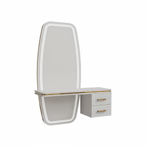 Silla de Salón Comercial Moderna y Versátil para Sala de Estar, Barbería, Taller, Construcción Duradera de Metal, Vidrio y Madera - Product Image 2