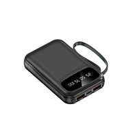 Power Bank daya 10000mAh, pengisian cepat kabel tanam lampu LED pengisi daya baterai portabel promosi harga rendah