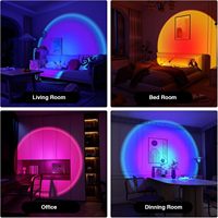 Lampu Meja RGB 16 Warna dengan Remote Control, Lampu Lantai LED Sunset Merah Romantis untuk Dekorasi Kamar, Lampu Proyektor Berdiri