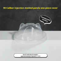 Tapa de plástico PP desechable con forma de panda de 90 mm de diámetro para vasos de té con leche, tipo disco